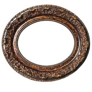 Vintage ornate oval frame carved burlwood tiger stripe Rococo Baroque fits 8x10